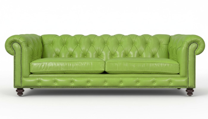 Wohnzimmer Chesterfield Sofa Grün Big Premium Leder Designer Möbel 4 sitzer Neu
