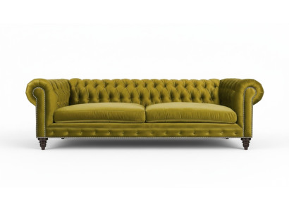 Gelbe Wohnzimmer Modern Chesterfield Dreisitzer Kreative Möbel Textil Stoff xxl