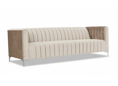 Beige Dreisitzer Stoff Wohnzimmer Design Couchen Polster Sofa Sofas Textil Couch