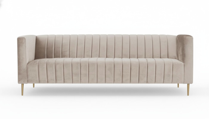 Italienische Möbel  Wohnzimmer Sofa Design Couchen Braun Stil Stoff Samt Textil