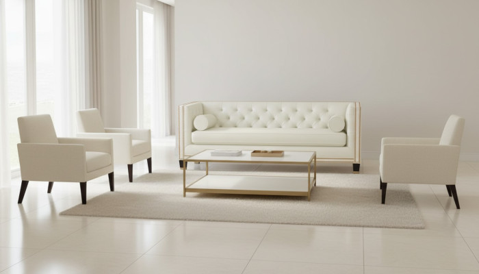 Beige Chesterfield Sofa Möbel Leder Wohnzimmer Modern Design Couchen Sofas Neu