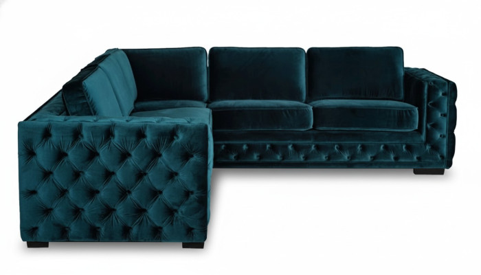 Grüne Ecksofa Wohnlandschaft Couch Eckgarnitur Polster Möbel Design Chesterfield
