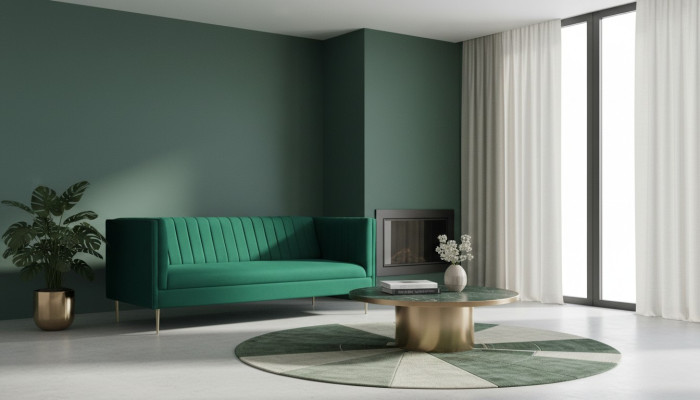 zweisitzer Sofa Sofas Grün Stoff Couchen Polster Wohnzimmer Design luxus Textil