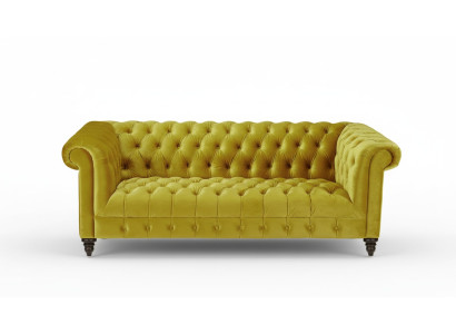 Gelb Dreisitzer Chesterfield Modern Design Couchen Stoff Sofa Neu Original Möbel