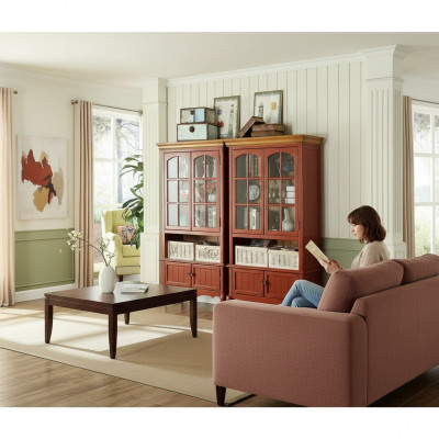 Luxus Schrank Holz Möbel Schränke Vitrine Regal Aktenschrank Glasschrank Antik