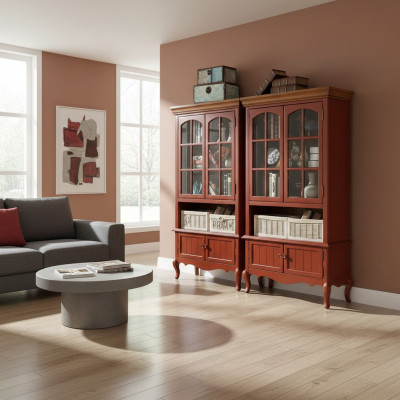 Luxus Schrank Holz Möbel Schränke Vitrine Regal Aktenschrank Glasschrank Antik