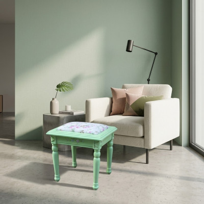 Hocker Poufa Fußhocker Hocker Polsterhocker Sitzhocker Beistell Textil Echtholz