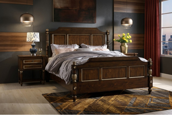 Designer Bett Klassisch Holz Hotel Betten Doppel Schlaf Zimmer Luxus 180x200 Neu