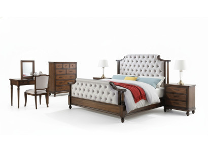 Design Schlafzimmer 6 tlg. Schlafzimmer Komplett Set Bett Nachttisch Kommode Neu