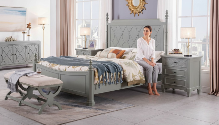 Klassisch Bett 2x Nachttisch 3tlg. Schlafzimmer Set Betten neu Luxus 150x200 Neu