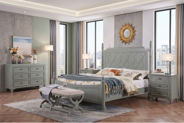 Klassisch Bett 2x Nachttisch 3tlg. Schlafzimmer Set Betten neu Luxus 150x200 Neu