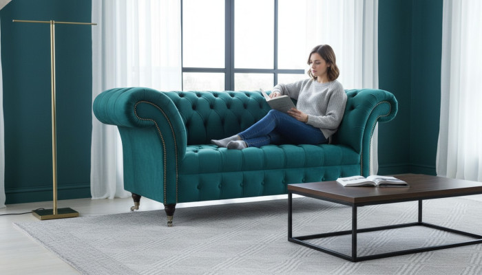 Sofa 2 Sitzer Chesterfield Polster Design Luxus Couch Sofas Lounge Club Sofas
