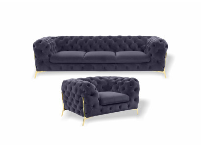 Italien Möbel Sofagarnitur 3+1 Sitzer Design Sofa Polster Couchen Chesterfield