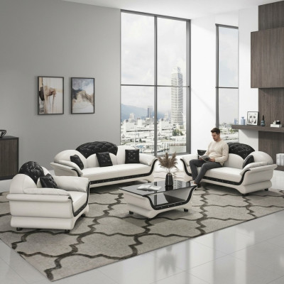 Komplett Set Sofagarnitur 321 Sitz Couchtisch Designer Wohnlandschaft 4tlg. Neu