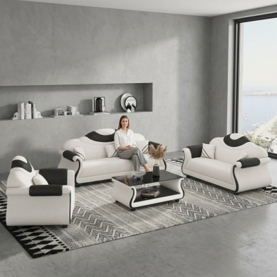 Sofagarnitur 3+2+1 Sitzer Sofas Couch Polster Garnitur Design Moderne Couchen Stoff Neu