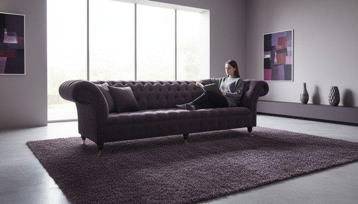 Couch Sofa 4 Sitzer Design Polster Modern Textil Stoff Chesterfield Sofas Neu