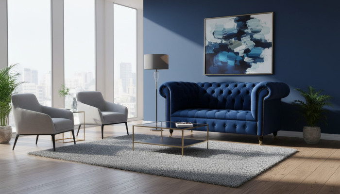 Klassische Textil Couch - Samt Chesterfield Stoff Sofa 2 Sitzer Neu jvmoebel ®