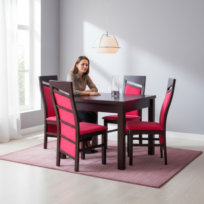 Lehnstühle Design Ess Tisch + 4 Stühle Set Garnitur Zimmer Gruppe 5 tlg. Tische