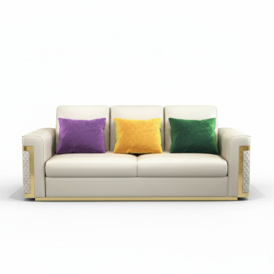Komplett Set Sofagarnitur 3 2 1 Sitzer Designer 3tlg. Ledersofa 