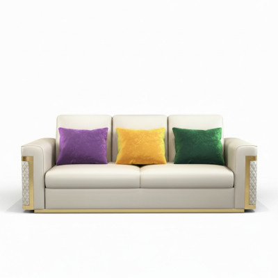 Design Polster Luxus Sitz Sofa Couch Textil Sofa 3 Sitzer Kunstleder Dreisitzer !