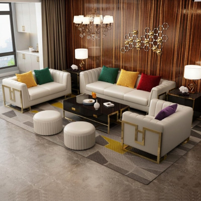 Ledersofa Couch Sofagarnituren 3+2+1 Sitzer Design Garnitur Modern Sofa