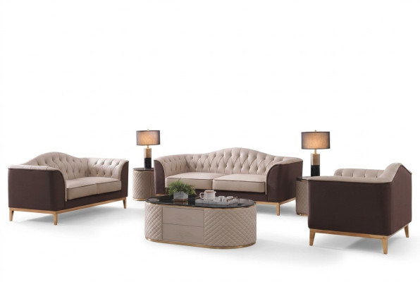 Luxus Möbel Sofagarnitur Couch Sofa Deko Polster 3+2+1 Sitzer + Couchtisch