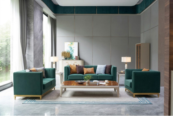 Sofagarnitur 3+2+1 Relax Sitzer Set Design Sofas Polster Couchen Leder