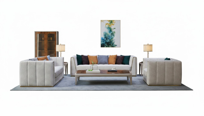 Sofagarnitur 3+2+1 Sitzer Klassischer Wohnlandschaft Deko Sofas Couchen