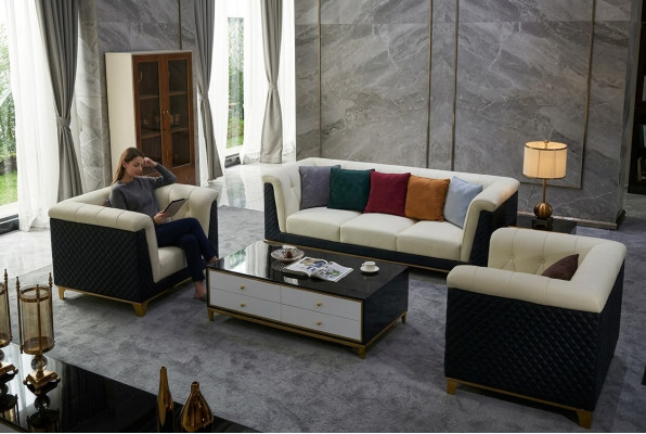 Sofagarnitur Leder Couch Garnituren Design Modern Sofa 3+2+1