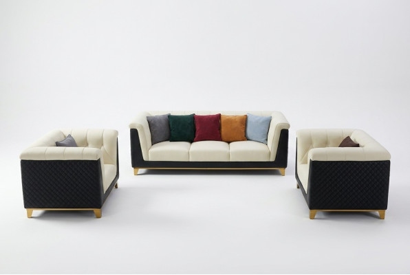 Sofagarnitur Leder Couch Garnituren Design Modern Sofa 3+2+1