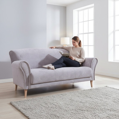 Dreisitzer Stoff Couch Sofa Lila Textil Couchen Sofas Polster Garnitur Luxus Neu