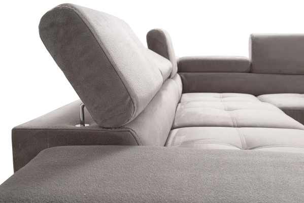 Sofa Couch Polsterung L-Form Wohnzimmer Design Ecke Leder Neu Beige Luxus