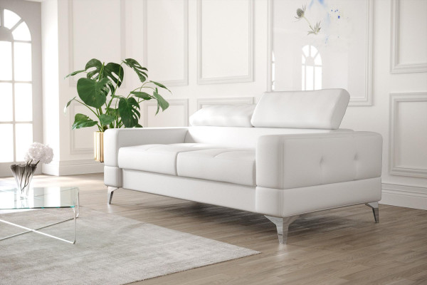 Zweisitzer Ledersofa Couch Holz Couch Polster Sofa 2 Sitzer Textil Couchen Neu