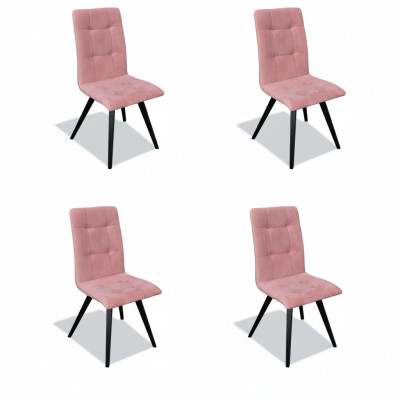 Stuhl Set 4x Stühle Textil Polster Lehn Massiv Holz Esszimmer Sitz Möbel Holz