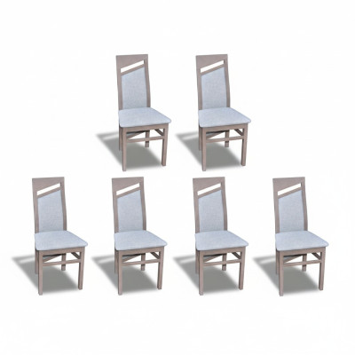 Esszimmerstuhl Stoff Polster Stühl Gastro Esszimmer Set 6x Massivholz Sessel