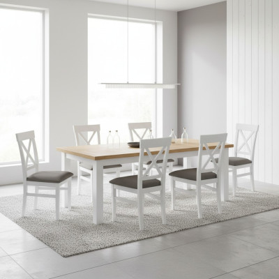 Esszimmer Stühle Textil Set 8x Stuhl Designer Holz Stoff Polster Stühle Gastro