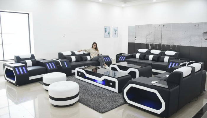 Sofagarnitur Set 3+2+1 Sitzer Couchtisch Garnitur Design Moderne 4tlg Modernes
