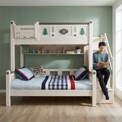 Moderne Etagenbetten Kinder Junge Mädchen Leiter Kleiderschrank Hoch Holz Bett