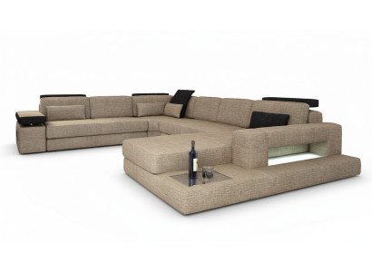 Wohnlandschaft Ecksofa Sofa Couch Sofa U Form Samt Stoff Sitz Designer Neu