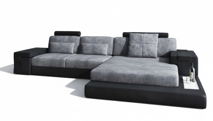 Ecksofa Wohnzimmer L-Form Polster Sofa LederDesign NEU Modern