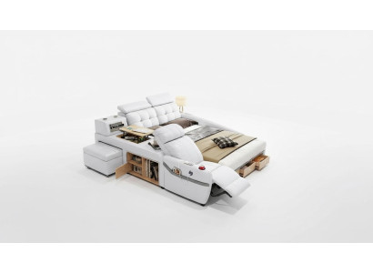 Bett Massage Liege Multifunktion Betten Polster USB Regal Leder Polster Luxus