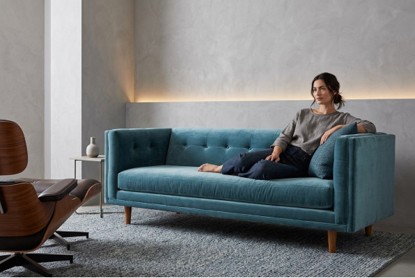 Wohnlandschaft Stoff Sofa 3 Sitzer Relax Sitz Design Couch Lounge Sofas Textil