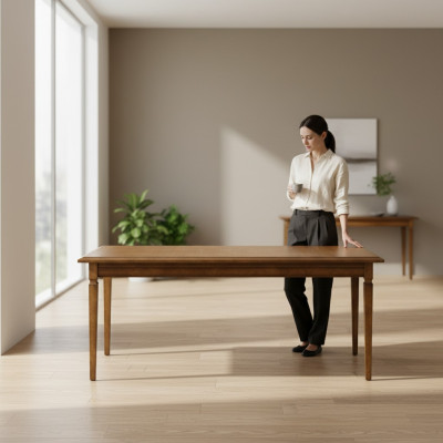 Konferenztisch Esstisch Echtes Holz Esszimmer Möbel Klassischer Tisch Abendessen