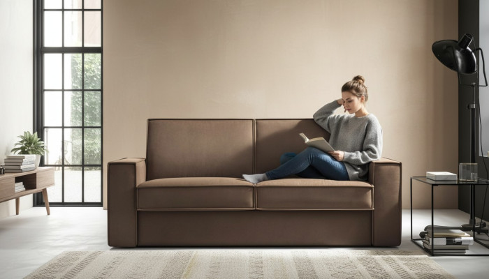 Schlafsofa Sofa 2 Sitzer Zweisitzer Textilsofa Wohnzimmer Italienische Möbel Neu