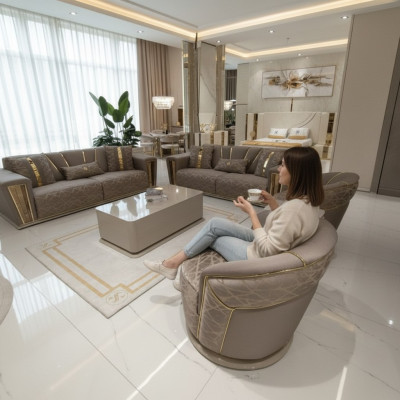 3+1 Sitzer Luxus Sofagarnitur Komplett Set Couch Sofa Modern Garnitur Wohnzimmer