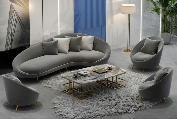 Ecksofa L-form Samt Sofa Wohnlandschaft Relax Sitz Design Couch Lounge Sofas