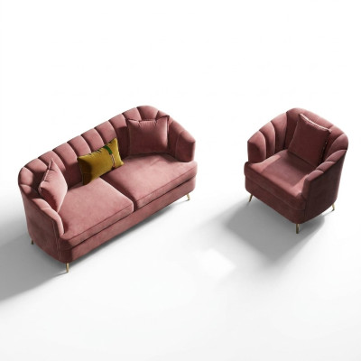 Samt Wohnlandschaft Relax Sitz Design Couch Lounge Sofas Textil Sofa 3 Sitzer