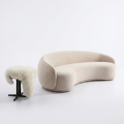 Design Couch Lounge Sofas Samt Sofa 3 Sitz Stoff Rund Club Möbel Eck Garnitur