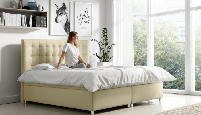 Bettkasten Polsterbett Boxspringbett Design Doppel Hotel Modern Bett 160x200 Neu