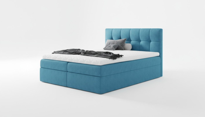 Bett Ehebett Boxspringbett Doppelbett Modern Blau Schlafzimmer Betten 160x200